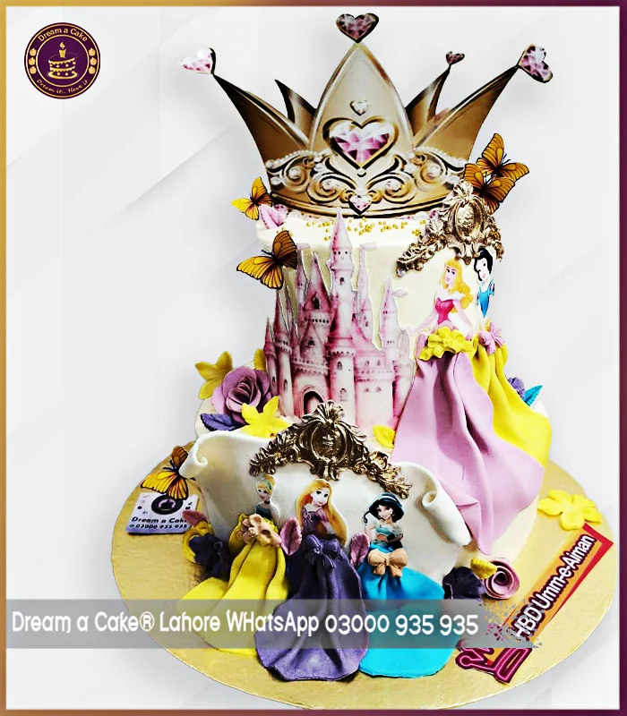2 Tier Magical Crowned Princess Theme Cake in Lahore