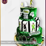 3 Tier Soccer Star Surprise Football Theme Cake in Lahore