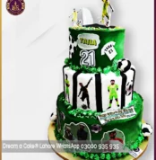 3 Tier Soccer Star Surprise Football Theme Cake in Lahore