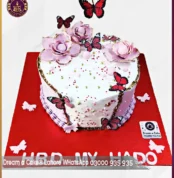 Butterfly Breeze Delicate Pink Floral Cake in Lahore