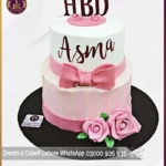 Dazzling Named Front Two Tier Cake for Girls' Birthday in Lahore