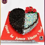 Decadent Affection Sprinkles and Choco Chip Heart Shape Cake in Lahore
