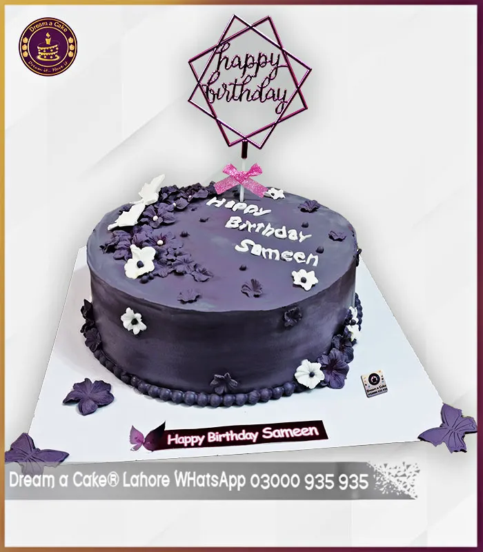 Elegant Themed Purple Cake in Lahore