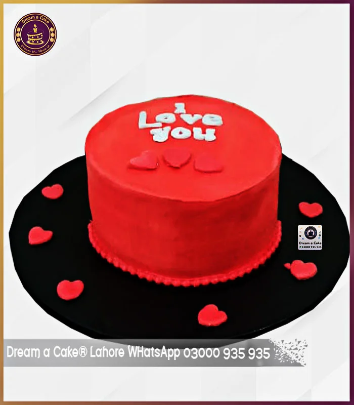 Heartfelt Delights Red 'I Love You' Cake in Lahore