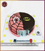 Hero Fusion Spiderman & Batman Half & Half Cake in Lahore