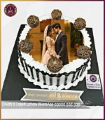 Love Cake with a Snapshot Anniversary Picture Cake in Lahore