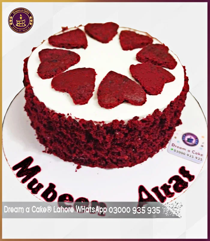 Love at First Bite Full of Hearts Red Velvet Cake in Lahore