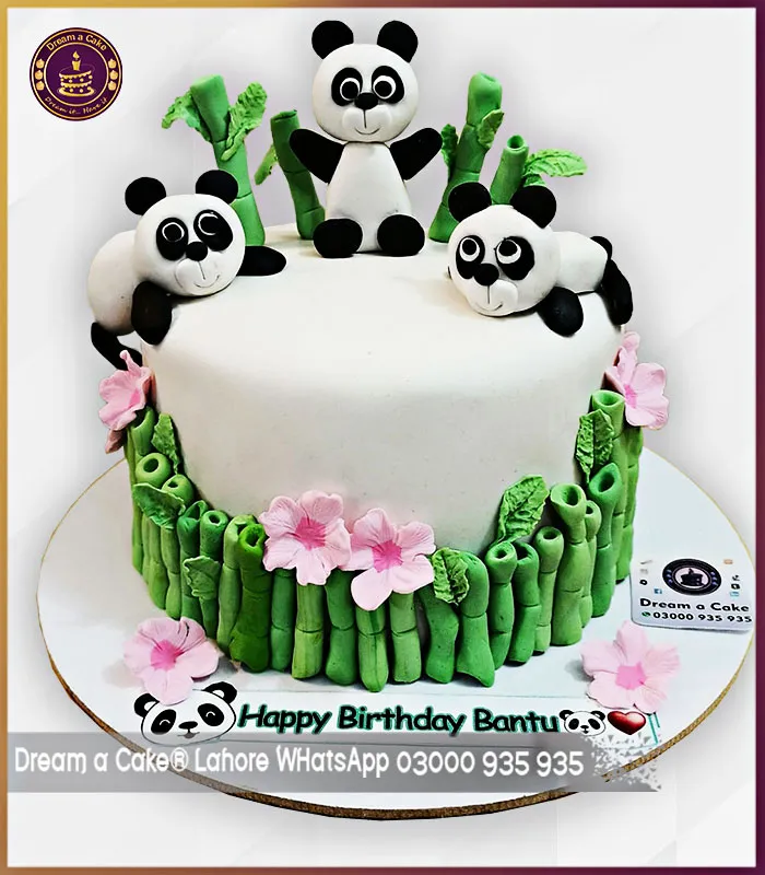 Playful Panda Party Cake in Lahore