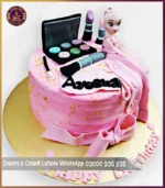 Pretty-in-Pink Glam Makeup Doll Theme Cake in Lahore