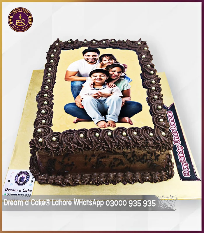 Rich & Tasty Chocolate Family Picture Cake in Lahore
