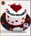Romantic Reverie Heart-Centered Red Velvet Anniversary Cake in Lahore