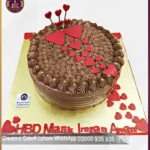 Romantic Rhapsody Red Hearts Garland Chocolate Cake in Lahore