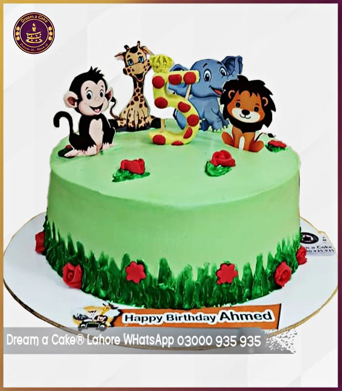 Safari Adventure Surprise Jungle Theme Cake in Lahore