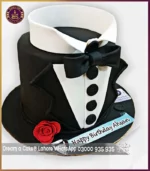 Sophisticated Suiting Cake with Red Rose in Lahore