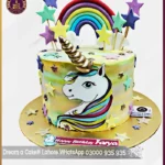 Sparkling Rainbow Fantasy Unicorn Cake in Lahore