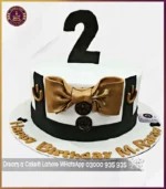 Stylish Sweetness Bow Tie Inspired Second Birthday Cake in Lahore