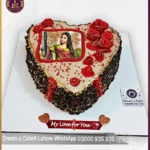 Sweet Serenade Chocolate Roses Heart Shape Picture Cake in Lahore