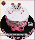 Sweet Smiles Ahead 1st Tooth Cake for Baby Girl in Lahore