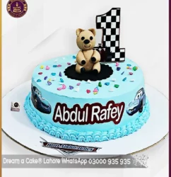 Teddy Bear Road Trip Delight 1st Birthday Cake in Lahore
