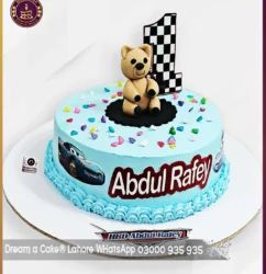 Teddy Bear Road Trip Delight 1st Birthday Cake in Lahore