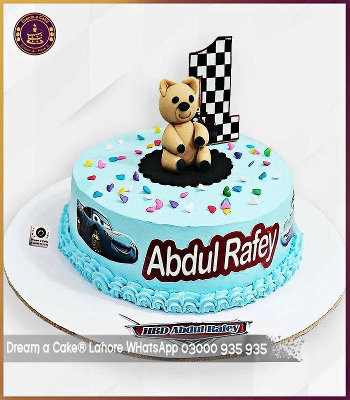 Teddy Bear Road Trip Delight 1st Birthday Cake in Lahore