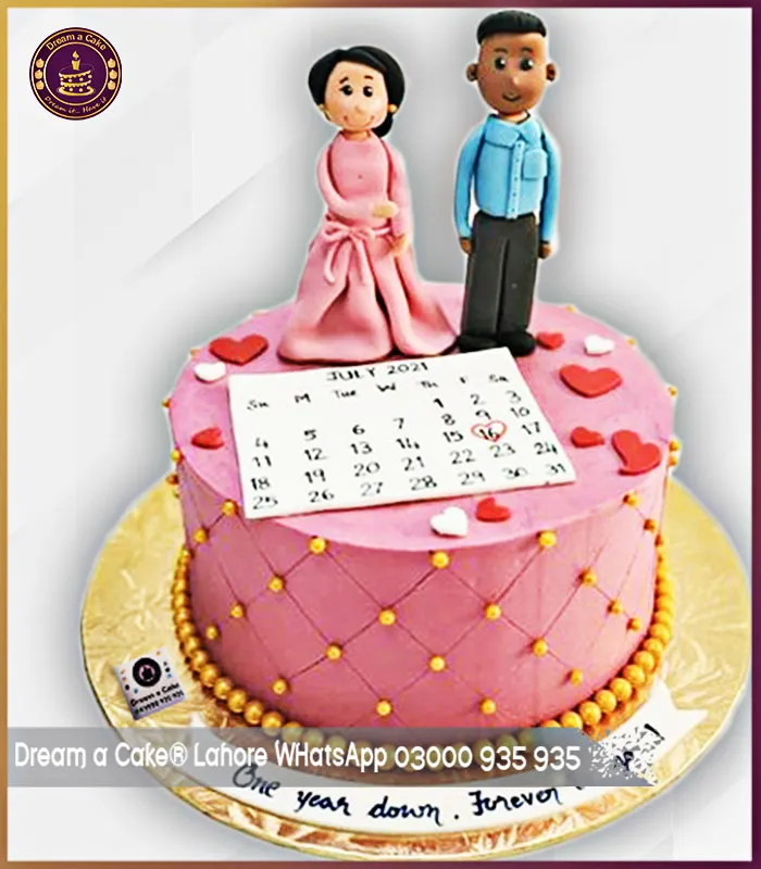 Timeless Treasures Anniversary Calendar Cake in Lahore