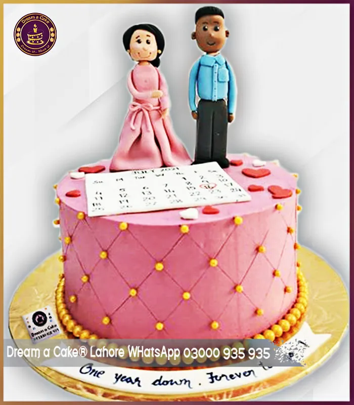 Timeless Treasures Anniversary Calendar Cake in Lahore