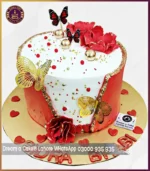 Vermilion Elegance Butterflies Designer Cake in Lahore