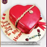 You Hold Key of My Heart Anniversary Cake in Lahore