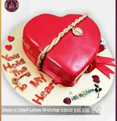 You Hold Key of My Heart Anniversary Cake in Lahore