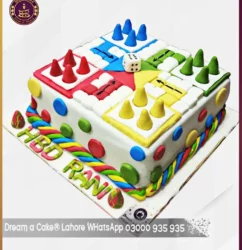 A Delicious Twist on a Classic Game Fondant Made Ludo Cake in Lahore