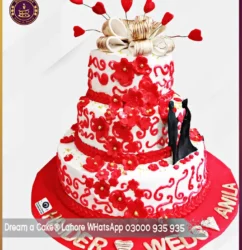 A Taste of Forever Three Tier Wedding Cake in Lahore