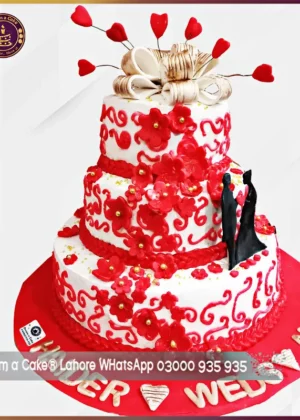 A Taste of Forever Three Tier Wedding Cake in Lahore