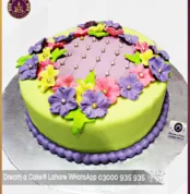 Bursting Blooms Colorful Floral Fondant Cake in Lahore