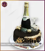 Cheers-Champagnes Lover Birthday Party Cake in Lahore