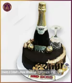 Cheers-Champagnes Lover Birthday Party Cake in Lahore