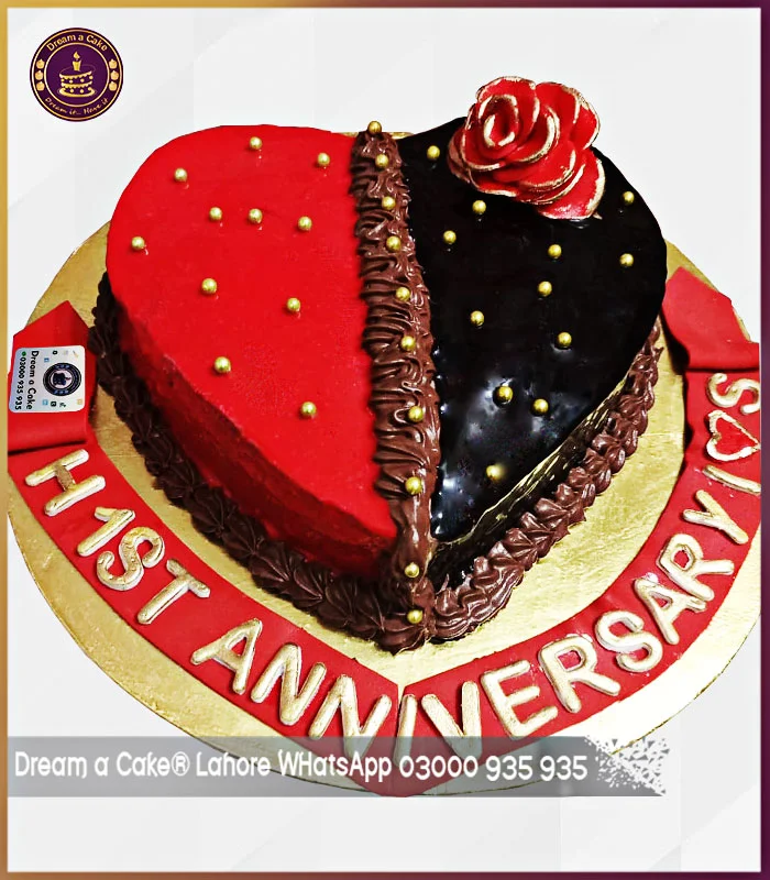 Cherished Delight Heart Shape Choco Strawberry Cake in Lahore