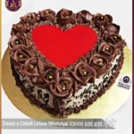 Choco-Strawberry Affair Heart Shape Designer Cake in Lahore
