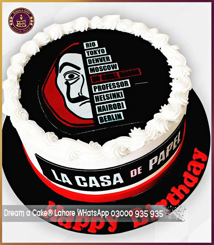 Create a Stir with Our Money Heist Themed Cake in Lahore