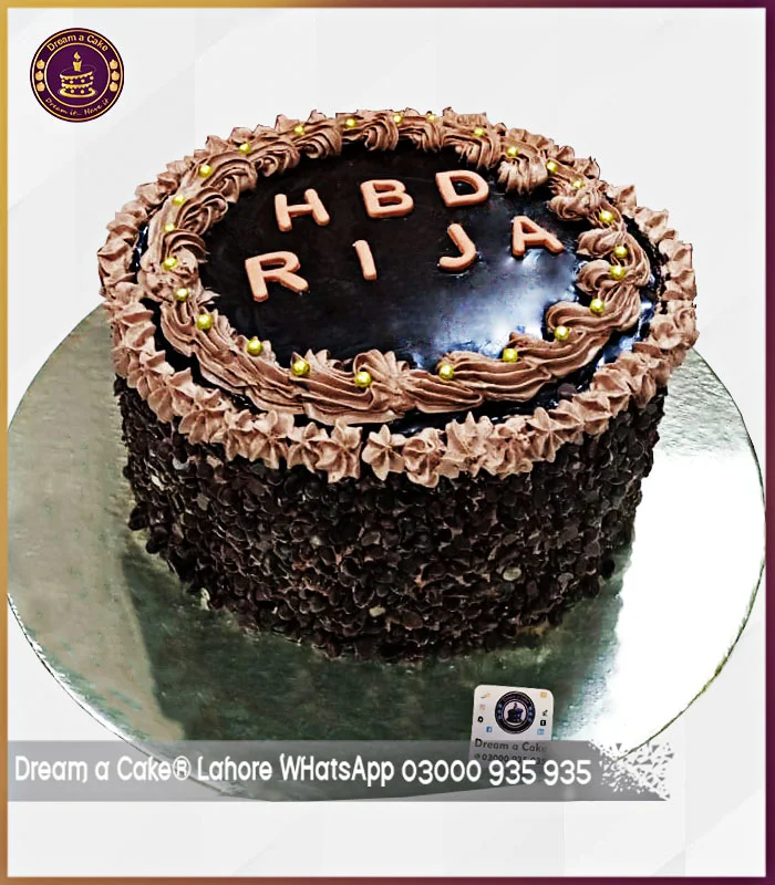 Divinely Rich Chocolate Chip Designer Cake in Lahore