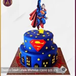 Double Tier Delight Superman City Cake in Lahore