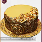 Elegant Golden Bas Relief Cake in Lahore