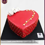 Opulent Passion Red Heart Cake in Lahore