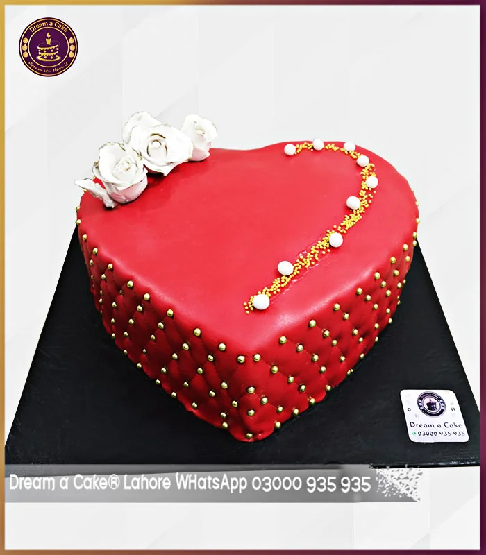 Opulent Passion Red Heart Cake in Lahore