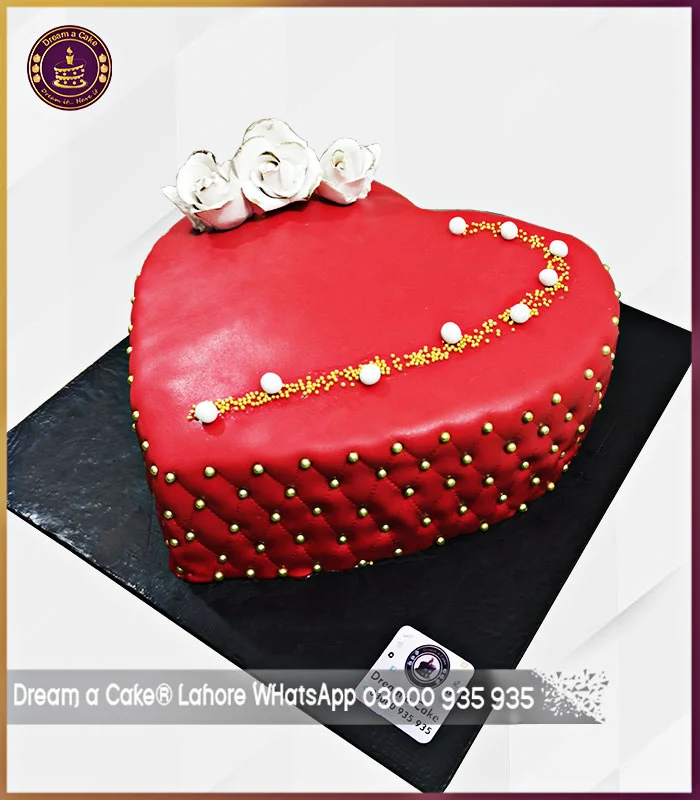 Opulent Passion Red Heart Cake in Lahore