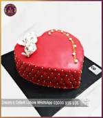 Opulent Passion Red Heart Cake in Lahore