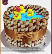 Quack-Tastic Wafer Stick Duck Pond Cake in Lahore