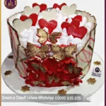 Romantic Hearts Clouds Cake for Anniversary in Lahore