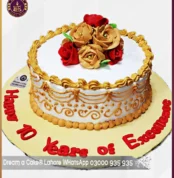 Romantic Petals Anniversary Floral Pattern Cake in Lahore