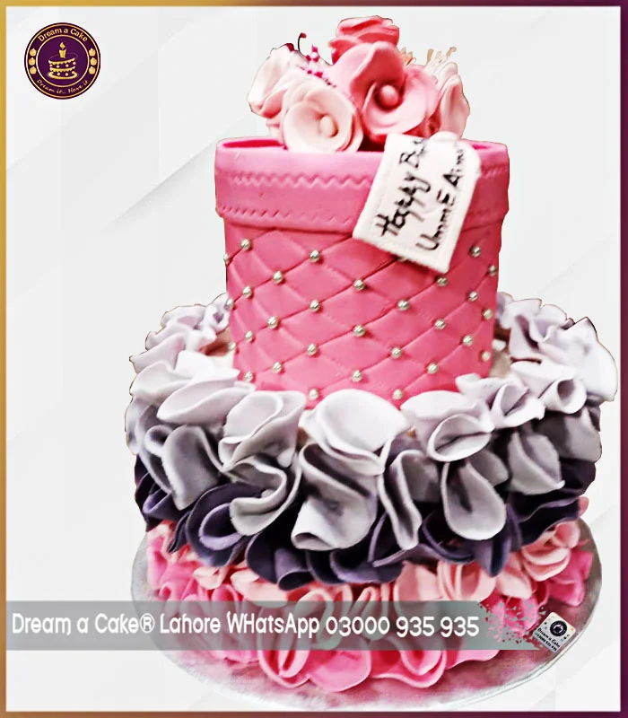 Showcase your Love with our Multi-Color Ruffle Gift Box Cake in Lahore